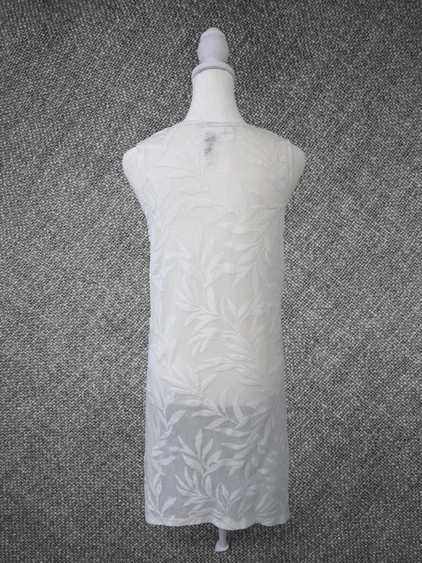 Wearabouts White Tropical Leaf Lace-Up Sleeveless Cover-Up Dress Size M - Image 8