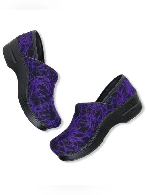 Dansko Professional Wool Clogs 37 Purple Black Nursing Medical Shoes Halloween - Image 2