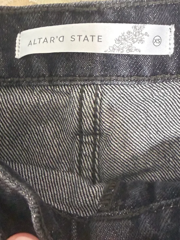 Altar'd State Black Denim Wrap Skort - Image 3