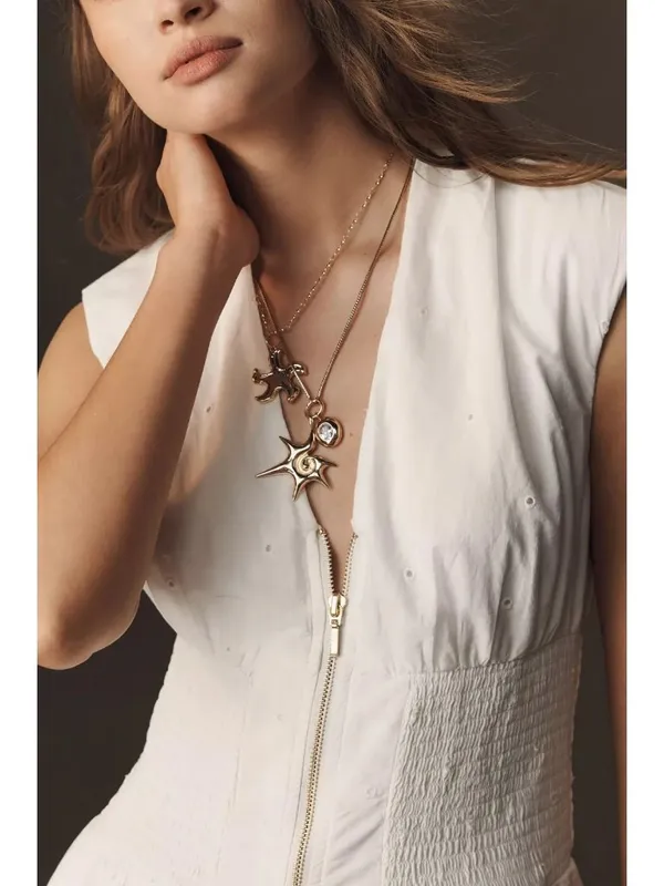 NWT Anthropologie Tommie Zip-Front Midi in White Eyelet-Trim Edition Dress S - Image 2