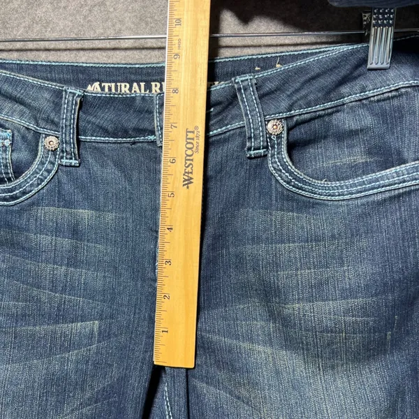 Natural Reflections Dark Wash Cropped Jeans Embellished Pockets Women's‎ 6 - Image 5