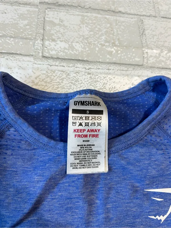 Gym Shark Cropped Long-Sleeve Top - Blue size Small - Image 3
