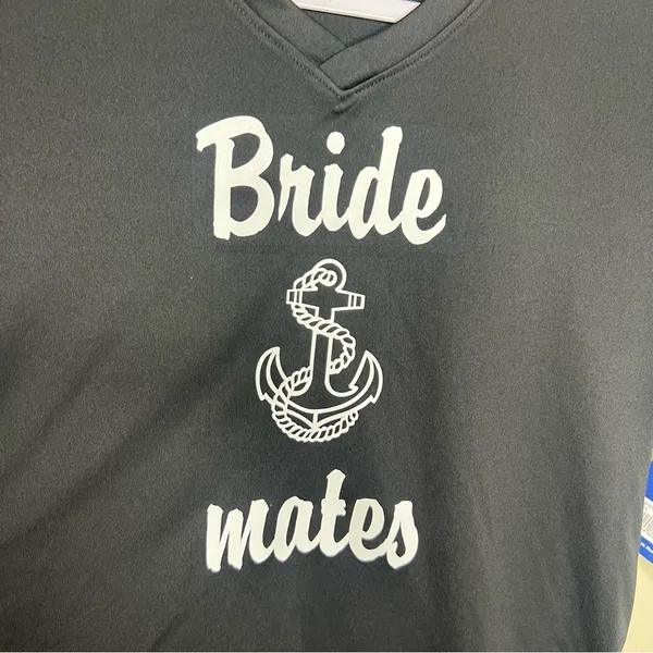 Bride Mates Bridal Party V-Neck Short Sleeve‎ Tee - Image 3