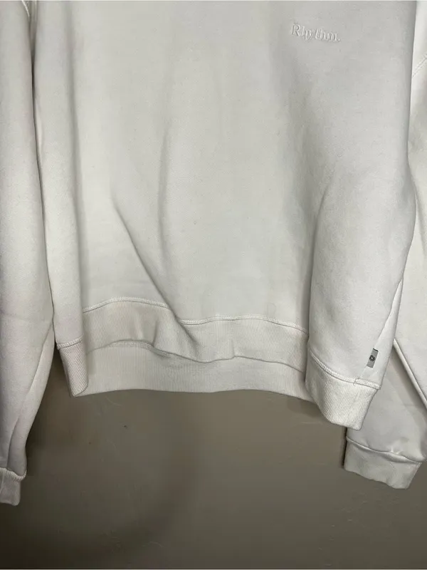 Rhythm Classic Crew Neck White‎ Cozy Fleece Sweatshirt - Image 4