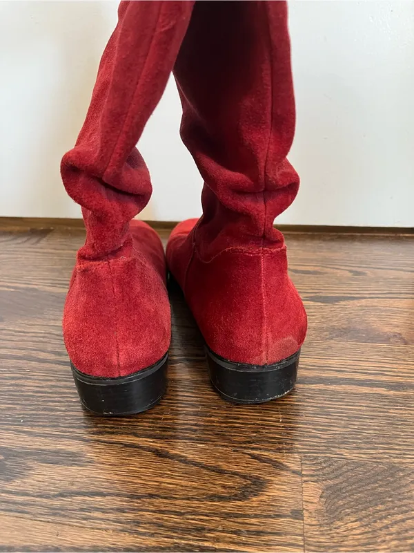 St. John's Bay Red Leather Suede Slouch Boots Women’s 11 boho western - Image 6