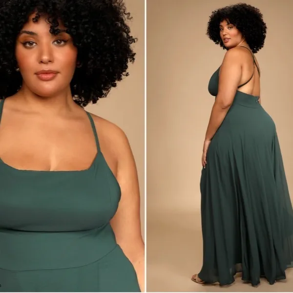LULU's Bridesmaid Prom Wedding Flowy Romantic Flowy Sexy Chiffon Maxi Dress - Image 2