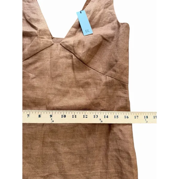 Banana Republic Dress Lina 100% Linen Mini Size 0 Burnt Orange New #GGG9-1 - Image 8