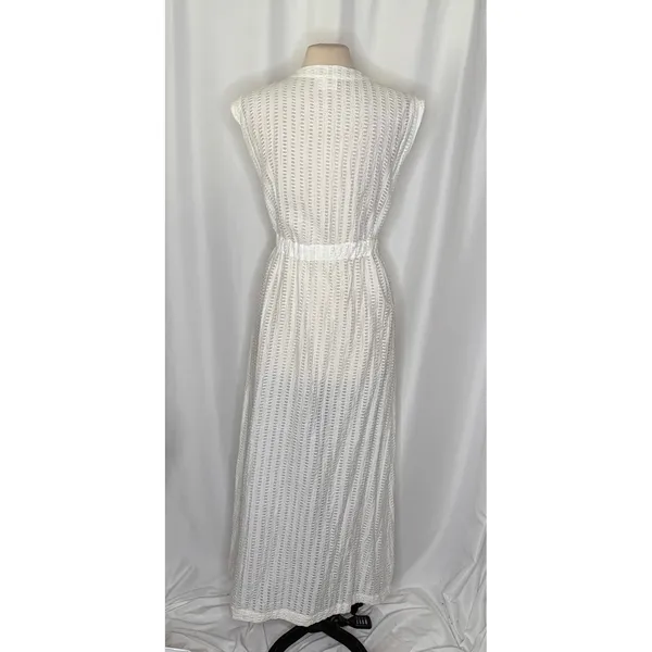 Anthropologie LILKA Eyelet White Cloud Swim Cover Up Maxi Dress Duster Medium - Image 10