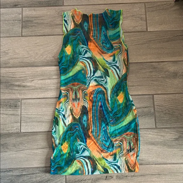 SHEIN Colorful Swirl Mini Dress - Image 4