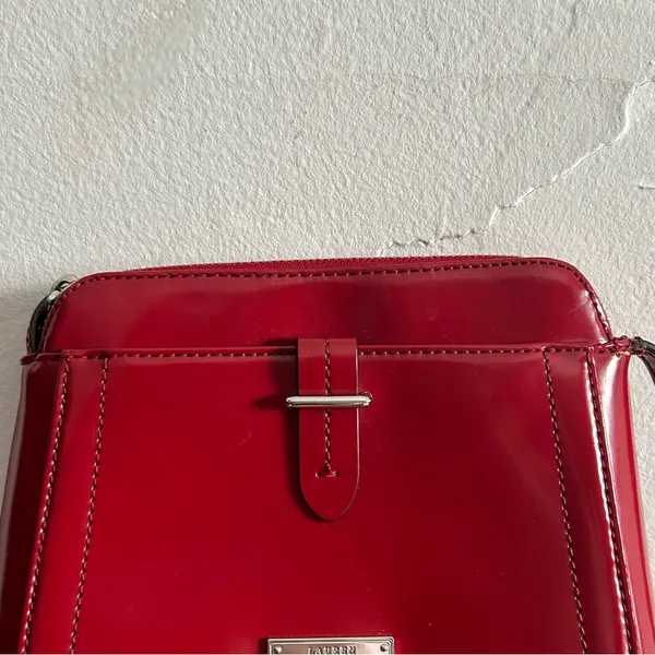Vintage Lauren Ralph Lauren Cow Leather Red Shoulder Bag Y2K Country Western - Image 3