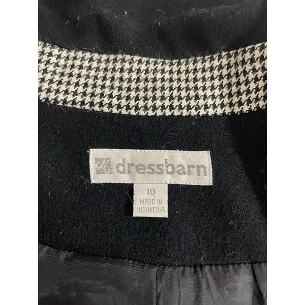 Dress Barn Wool Blend Open Trench Long Jacket Houndstooth Women’s 10 - Image 8