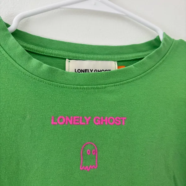 Lonely Ghost Green Text Me Tee  - Image 2
