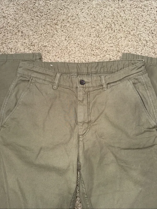 Zara Women’s Cotton Khaki Chino Pants Size 31 | Olive Green Ankle Length - Image 3