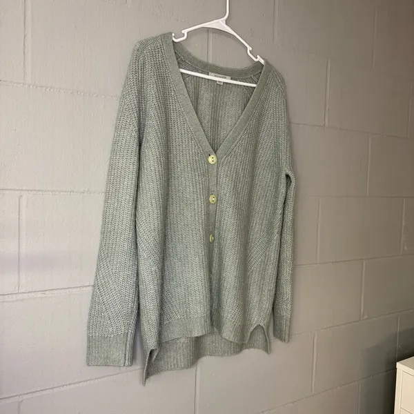 All Saints Green Bay Leanne Oversized Knit Cardigan Sweater Wool & Alpaca Medium - Image 5