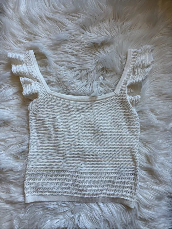 GAP open knit flutter sleeve top - Image 2