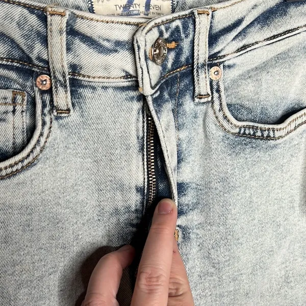 NWT Free People We The Free Raw High-Rise Skinny Jegging Jeans Acid Wash Size 27 - Image 8