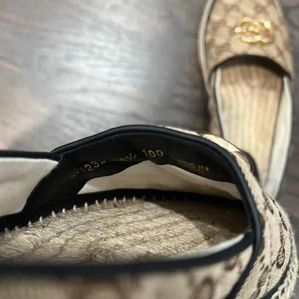 Gucci women’s GG MATELASSÉ CANVAS ESPADRILLE 38.5 - Image 4