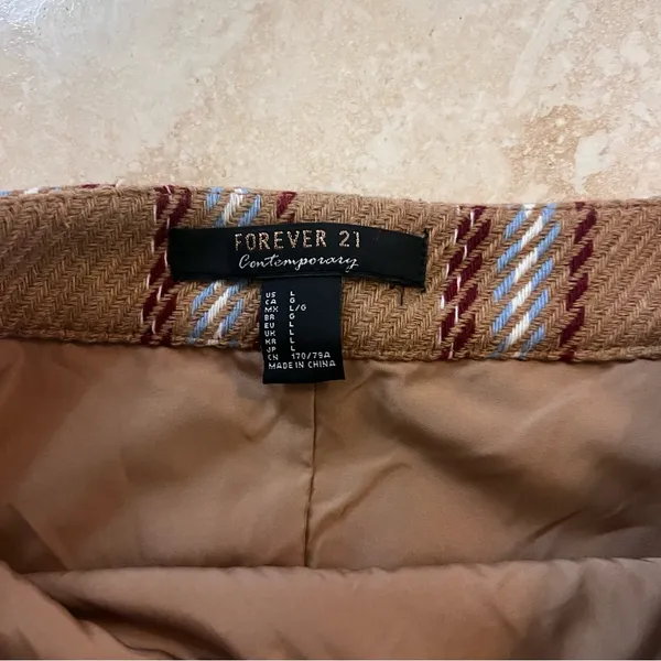 Forever 21 Plaid Brown Mini Skirt - Image 3