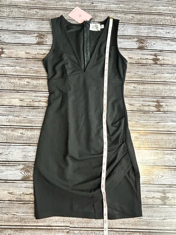 Hello Molly Delicate Encounters Black V-Neck Midi Bodycon Dress Size 2 - Image 8