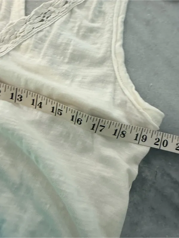 NWOT Free People We The Free Size XS Cream Crochet Trim Racerback Layer Tank Top - Image 11