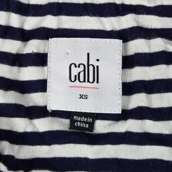 Cabi 5105 Navy White Boat Striped Sleeveless Maxi Dress XS Faux Wrap Nautical - Image 5