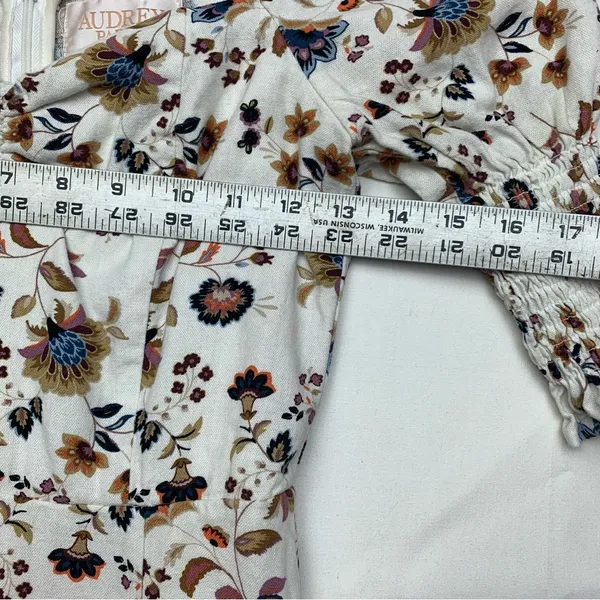 Audrey Parks x Francescas size small floral ivory midi dress cottage romantic bo - Image 6