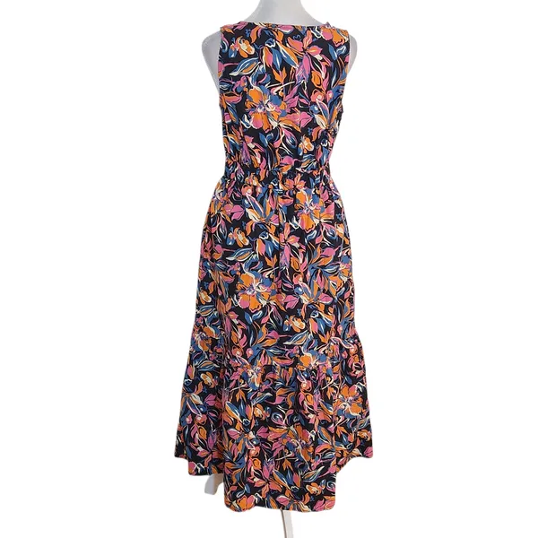 French Connection Cotton Floral Midi Dress Size Large NWT Wedding Guest Dress - Image 2