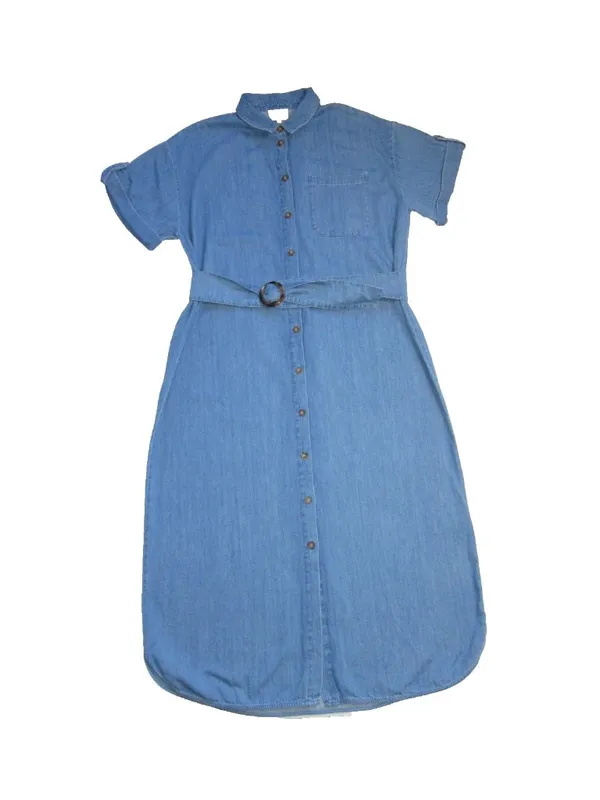 NWT Sezane Dora in Light Blue Chambray Belted Long Shirt Dress 42 / US 10 - Image 5