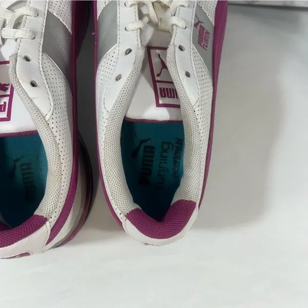 Puma Women's Turin Athletic White Pink Shoe Size 8 #559 - Image 6