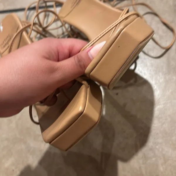 Jeffrey Campbell Platform Nude Lace Up Heels - Image 3