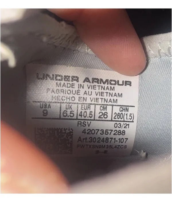 Under Armour Runplay Mod Grey/Pink Clay Low Top Mesh Hook & Loop Sneakers - Image 7