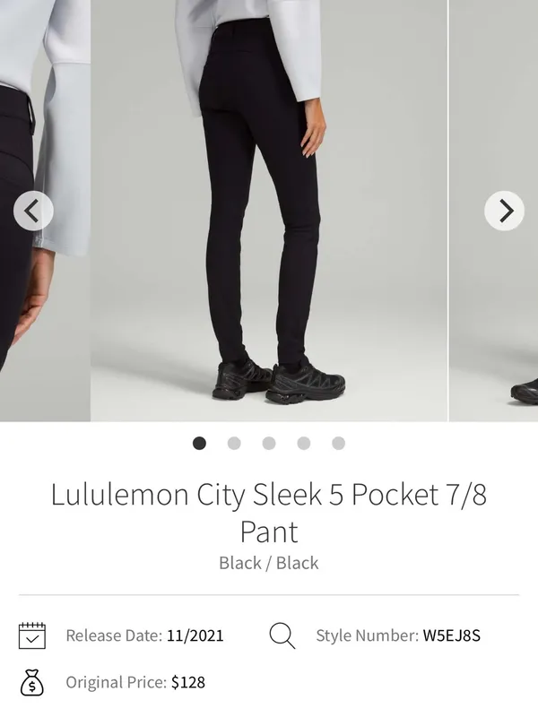 Lululemon City Sleek 5 Pocket 7/8 Pant Black - Image 5