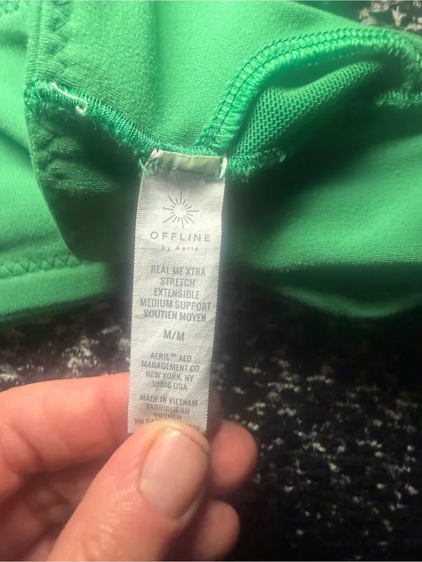 Offline x Aerie Real Me Xtra Stretch Med. Support Green Crop/ Sports Bra Medium - Image 8
