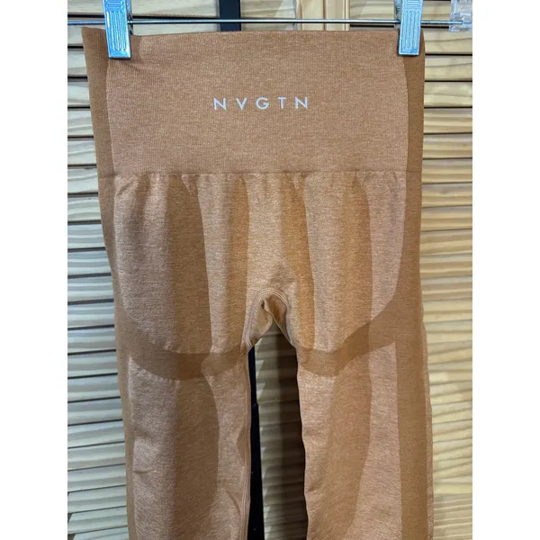 NVGTN Seamless High Waisted Leggings Womens XLBrown Workout Pants New - Image 3