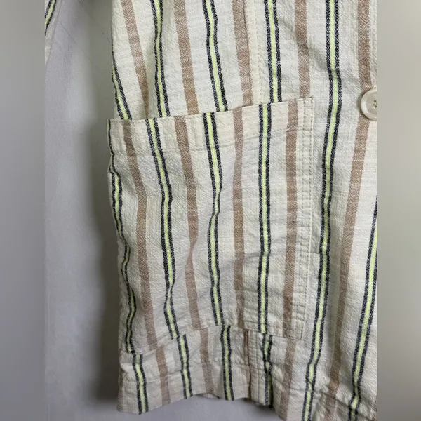 Maeve by Anthropologie Women’s Textured Cotton Stripe Blazer Jacket Relaxed Sz M - Image 6