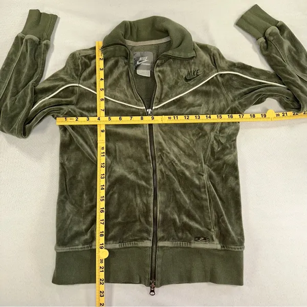 Nike • Vintage Sportswear Track Jacket Womens Small Green Velour Velvet Full Zip - Image 12