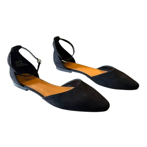 ANA Black Ballet Flat Darrell Ankle Strap Sandals Size 9.5 - Image 2