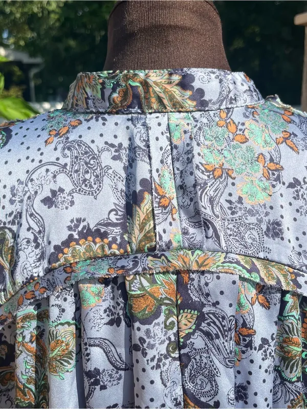 Free People Intimately Goddess Satin Paisley Oversized Sleep Shirt Size XS Boho - Image 7