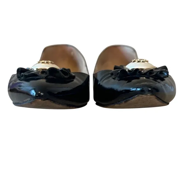 Tory Burch Melody‎ Pointed Toe Patent Flats Black 8 - Image 3