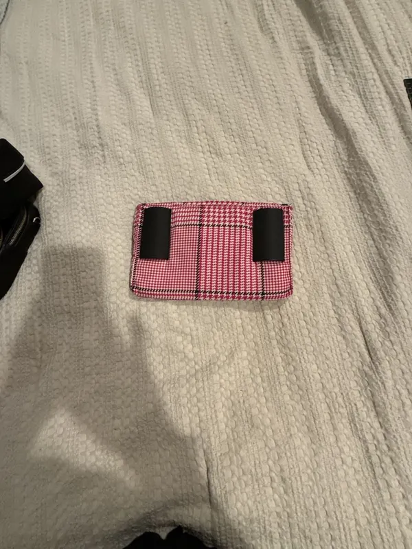 Lauren Ralph Lauren Pink and White Houndstooth Small Pouch/Clutch - Image 4