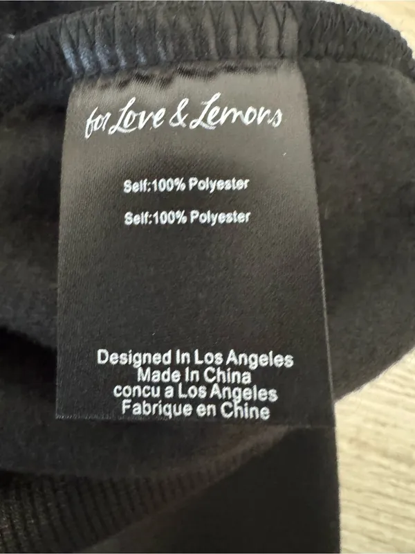FOR LOVE & LEMONS Julie Crewneck Sweatshirt Embroidered Rose Relaxed Fit XS - Image 11