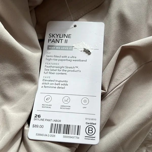 Athleta Skyline Pant ll Grey New With Tags Size 26 PLUS - Image 3