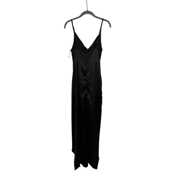 PrettyLittleThing Women's Black Satin Wrap Maxi Dress Size US 4 - Image 9