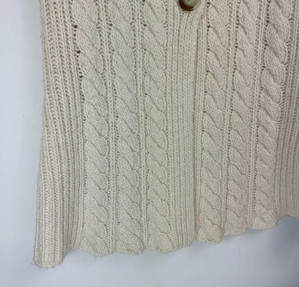 Eddie Bauer Cable Knit Sweater Vest Cardigan Sz Large Wool Blend Button Front - Image 6