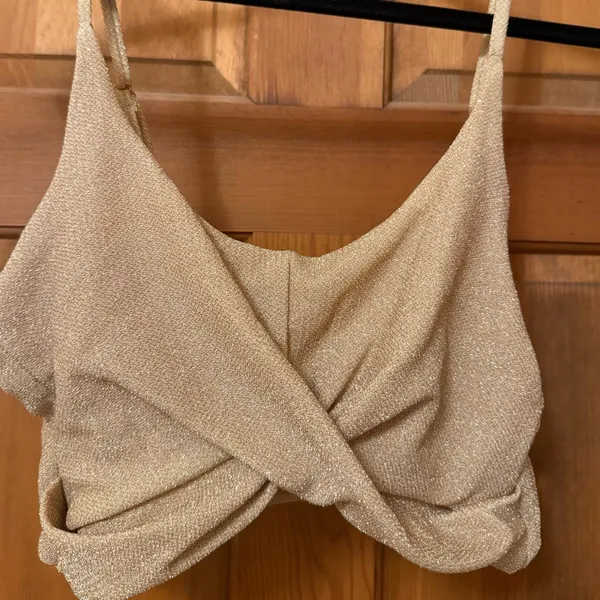 Beach riot gold longline twist front bikini top - Image 6