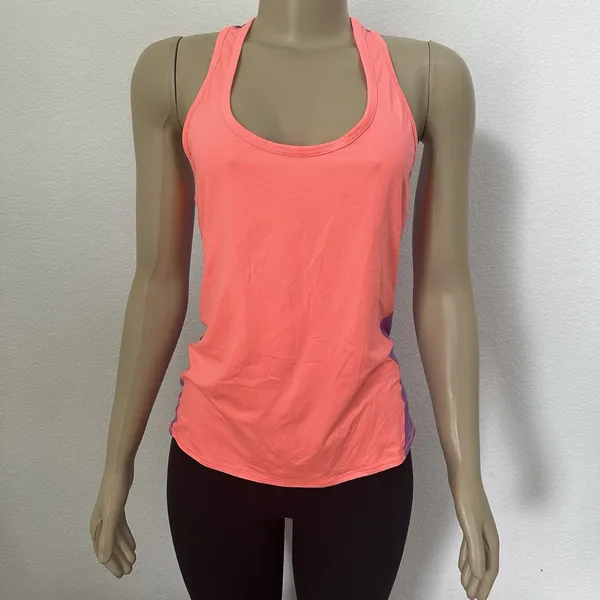 Athleta Neon Colorblock Racerback Tank Top Sz Medium Gym Yoga Athleisure Pilates - Image 7