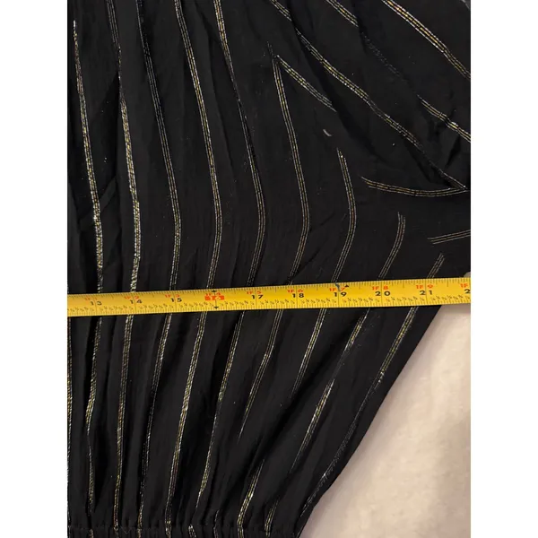 Traffic People Black Gold Metallic Stripe Midi Dress‎ Long Sleeve XS NWT $154 - Image 8