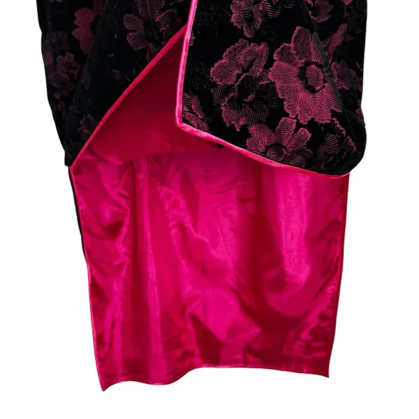 Vintage Velvet Burnout Asian Inspired Midi Dress Whimsygoth Y2K Fairy Grunge - Image 8