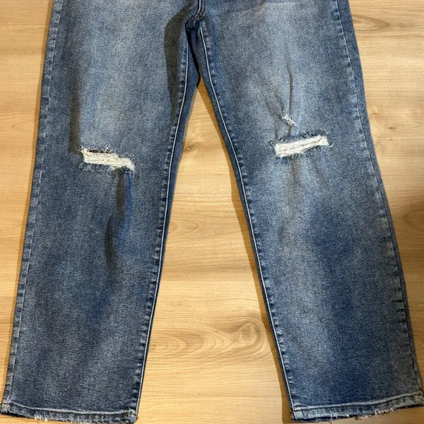 JUSTUSA Distressed Dad Jean Medium Denim 30 Womens AB132 NEW - Image 4