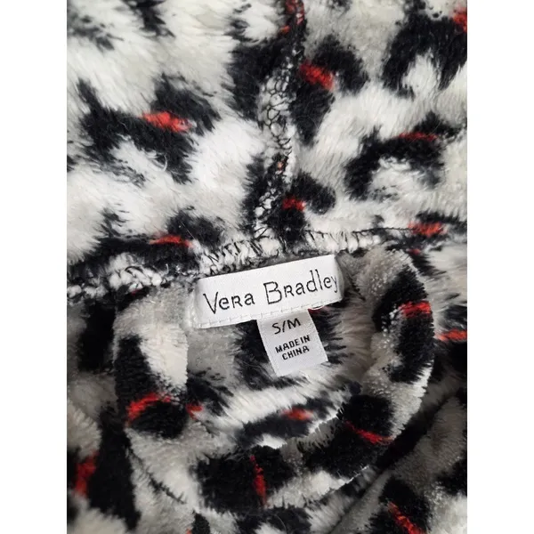 Vera Bradley Scottie Schnauzer DOG Hooded Plush Robe Tie Closure 2 Pockets S/M - Image 3